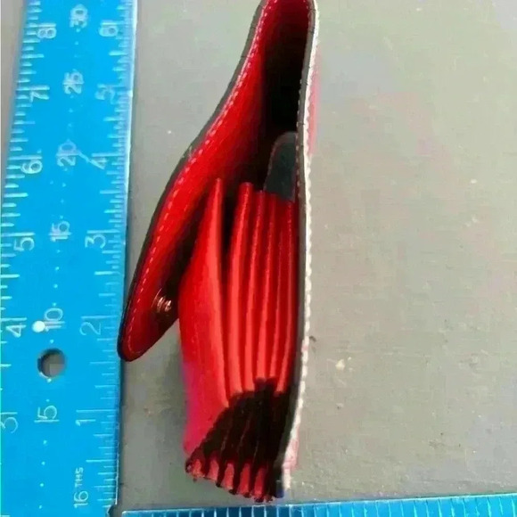 Loewe red leather card holder. Unique collector piece and in EUC - no rubbing - Picture 6 of 10